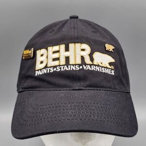 BEHR Paints Stains Varnishes Black Cap with 2 Gold Pins Adjustable Strap‎ Hats